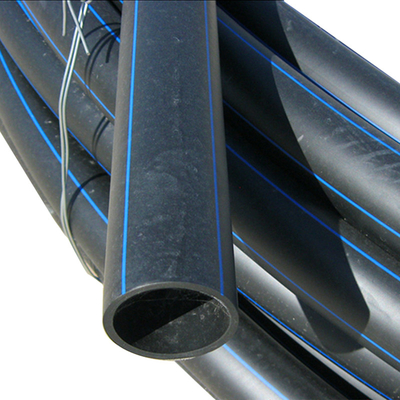 PE blauw of zwart met blauwe streep HDPE waterpijp voor watervoorziening